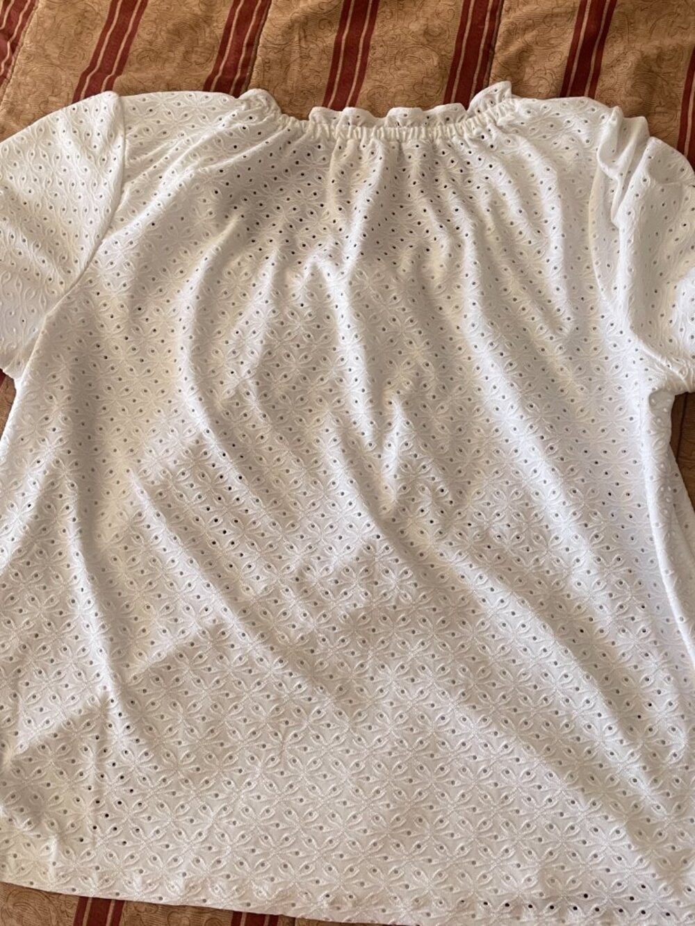 Michael Kors White Eyelet Blouse Size XL - Picture 7 of 7